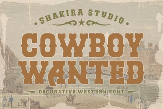Cowboy Wanted Font Styles for Western Design Projects